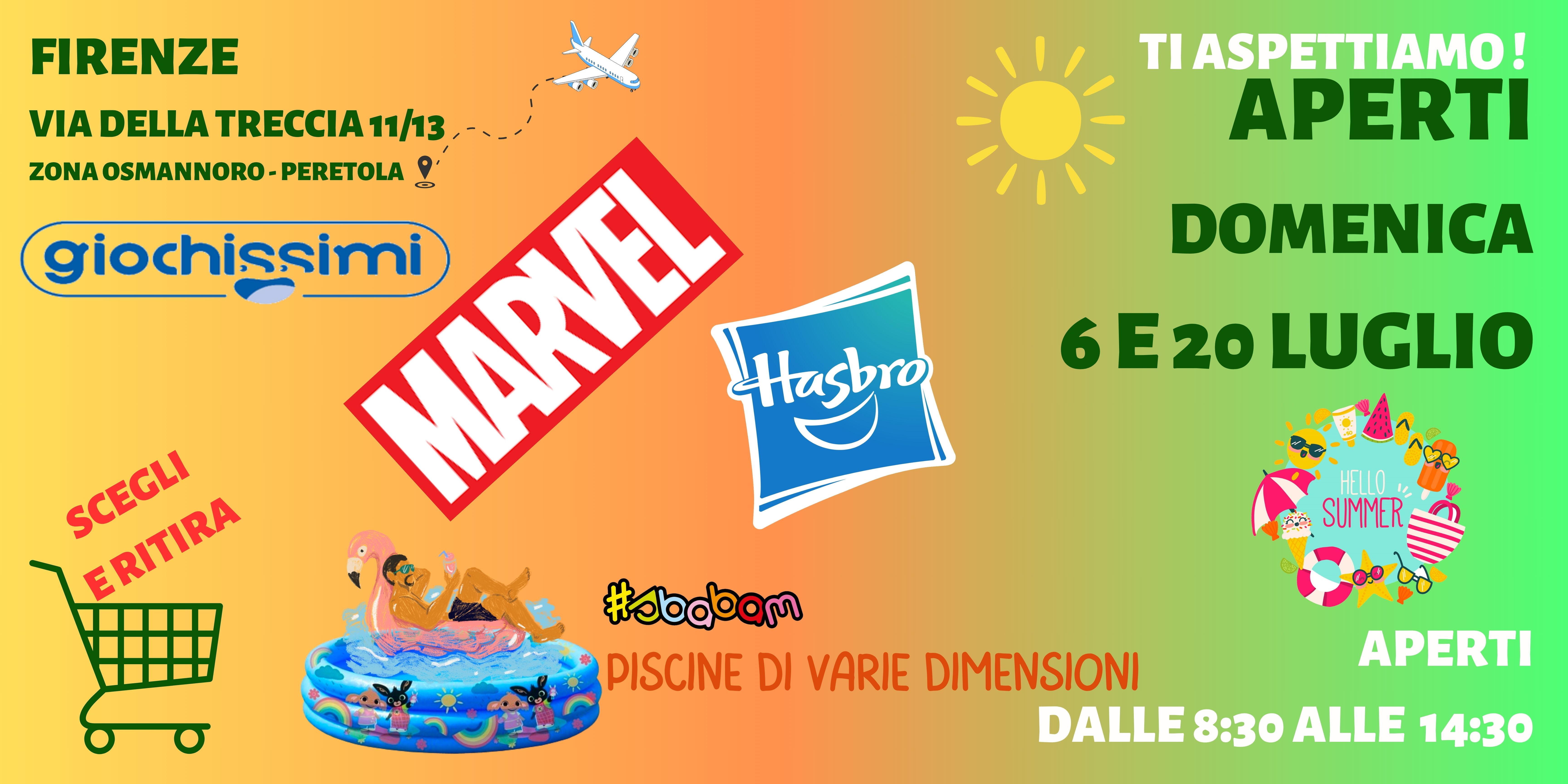 Apertura Domenica 6 e 20 luglio